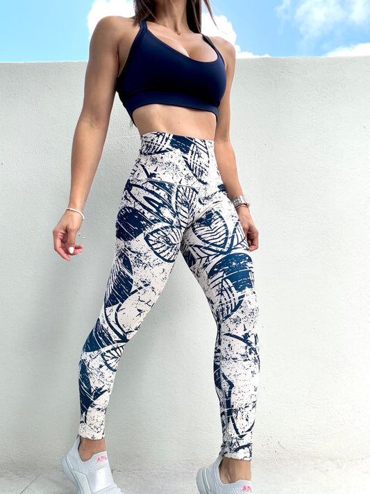 Blue Leaves Legging