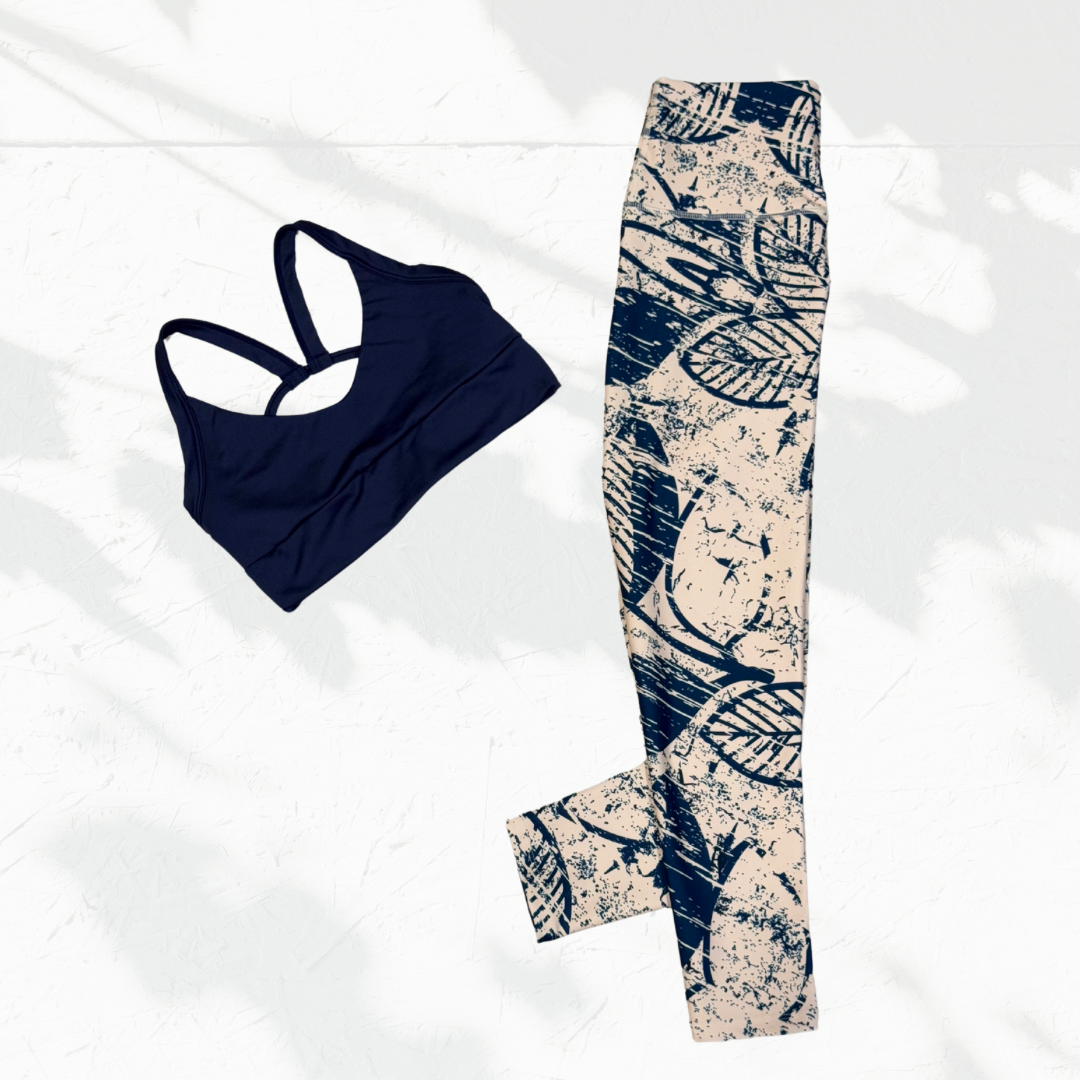 Blue Leaves Legging